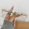 Europe and the United States New Cat-eye Glasses Frame Female Fashion Metal Cat-eye Glasses Anti-blue Glasses