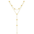Tarnish Free 18k Gold Plated Stainless Steel Chokers Charm Necklace Minimalist Double-layer Long Tassel Heart Pendant Necklace