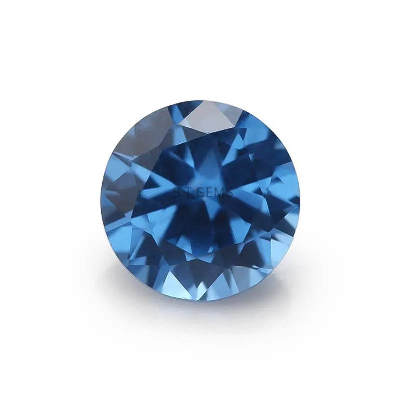 Lab Created Sapphire Gemstone 119# Swiss Blue Round Shape Synthetic Spinel Stone