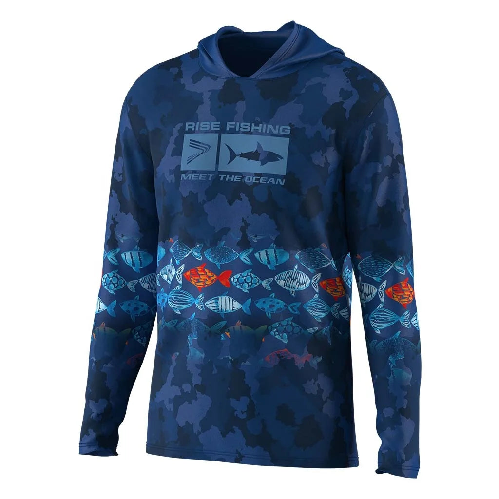 Anti-Odor Fishing Jersey Long Sleeve Men Highly Stretch Fade-Resistant Printing Relaxed Cut for Multi-Use