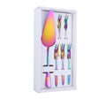 7pcs Rainbow Cake Server Set Stainless Steel Serrated Pie Cutter with 6 Fruit Forks Creative Dessert Cutlery for Party