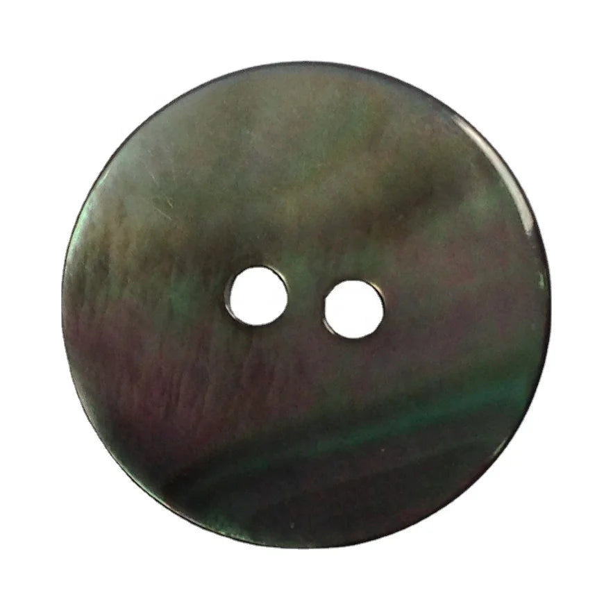 Black 4-Holes Mop Button Normal Round Flat Design Logo Sequins Eco-Friendly Shell Material for Shirts Dresses Bags-10mm 15mm