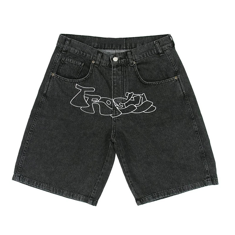 2026 Streetwear Jean Shorts Men Denim Shorts Custom Embroidery Denim Shorts for Men