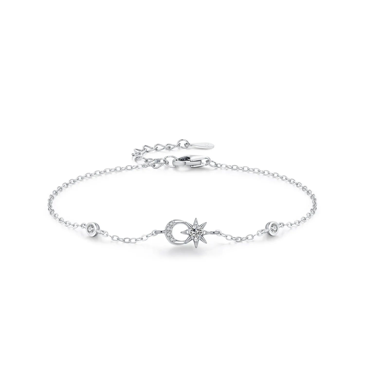 SL2040 925 Sterling Silver Fashion Creative Sun Moon Chain Bracelet Women Fine Jewelry Gifts for Valentines Day