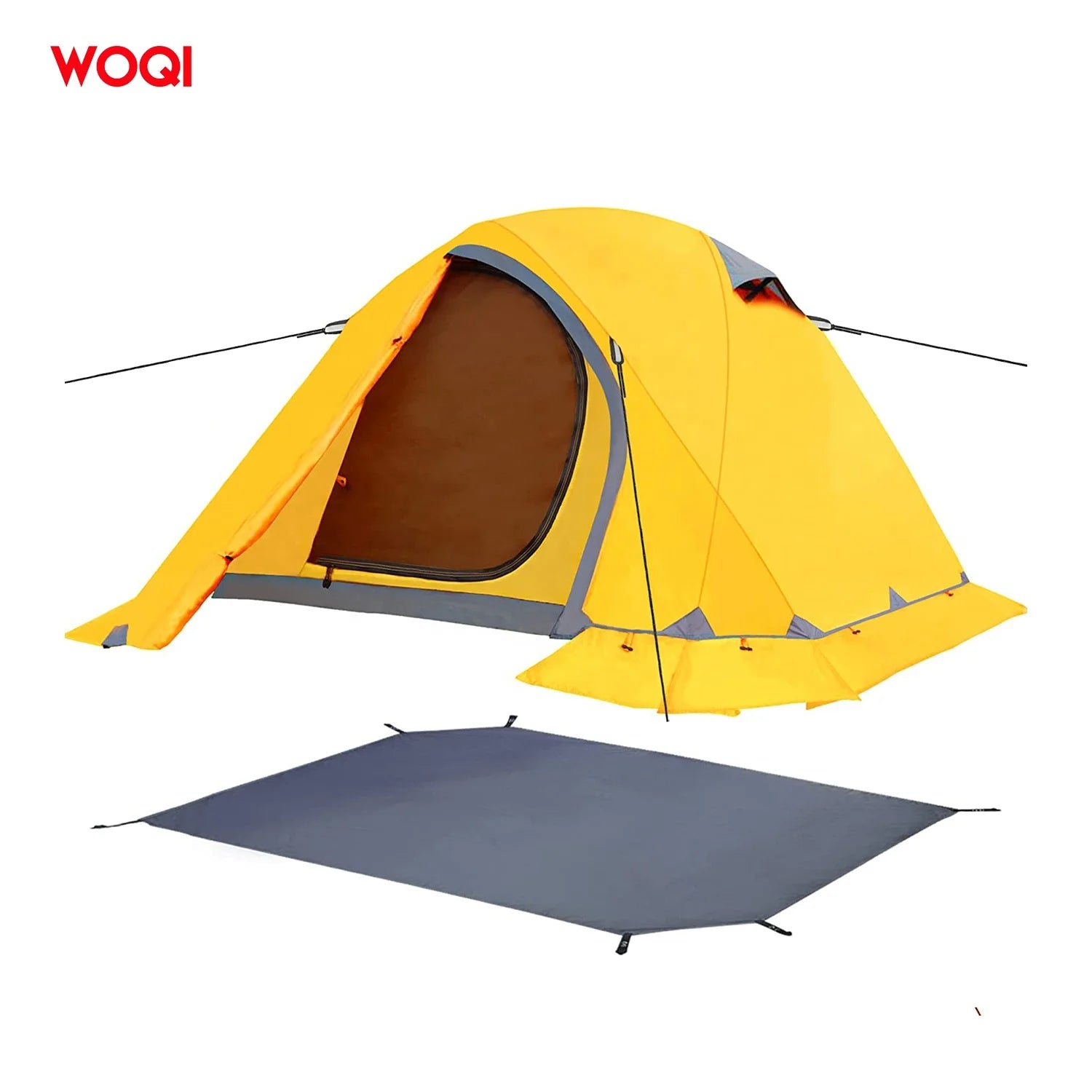 WOQI2/4 Person Camping Tent Outdoor Waterproof Family Tent 2/4 Person Easy to Set up Tent and Porch with Double Layers