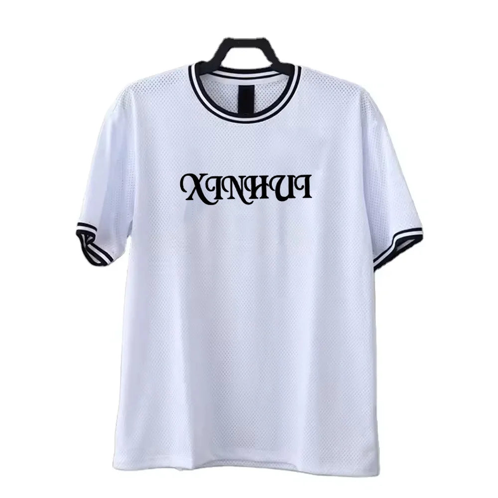 TShirt OEM High-Quality Custom Printing Summer Crew-Neck Sweatwicking Mesh Breathable Basketball Jersey Men Regular Fit T Shirts