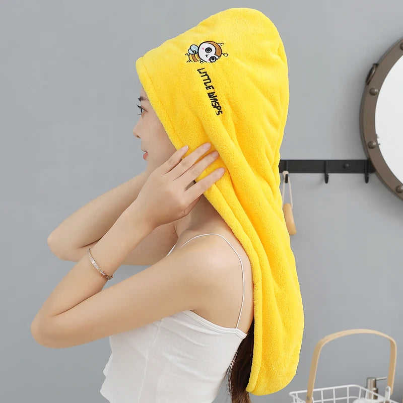 Personalized Household Super Absorbent Quick Dry Wrap Drying Head Hat pink Spa Magic Multi-colored Microfiber Dry Hair Towel