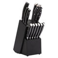 13-Piece German Stainless Steel 3Cr13/5Cr15 Santoku Chef Knife Set Ambidextrous Handles Scalloped Edge Blades Color Gift Box