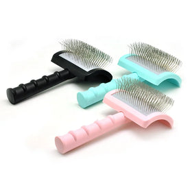 Baoli OEM Show Class Slicker Brush 105x173MM ABS Plastic Slicker Long Pins Dog Undercoat Grooming Pet Hair Fluffing Brush
