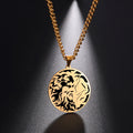 Zeus Pendant Necklace King of the Gods Greek Mythology Talisman Amulet Stainless Steel Necklaces Men Women's Goth Charm