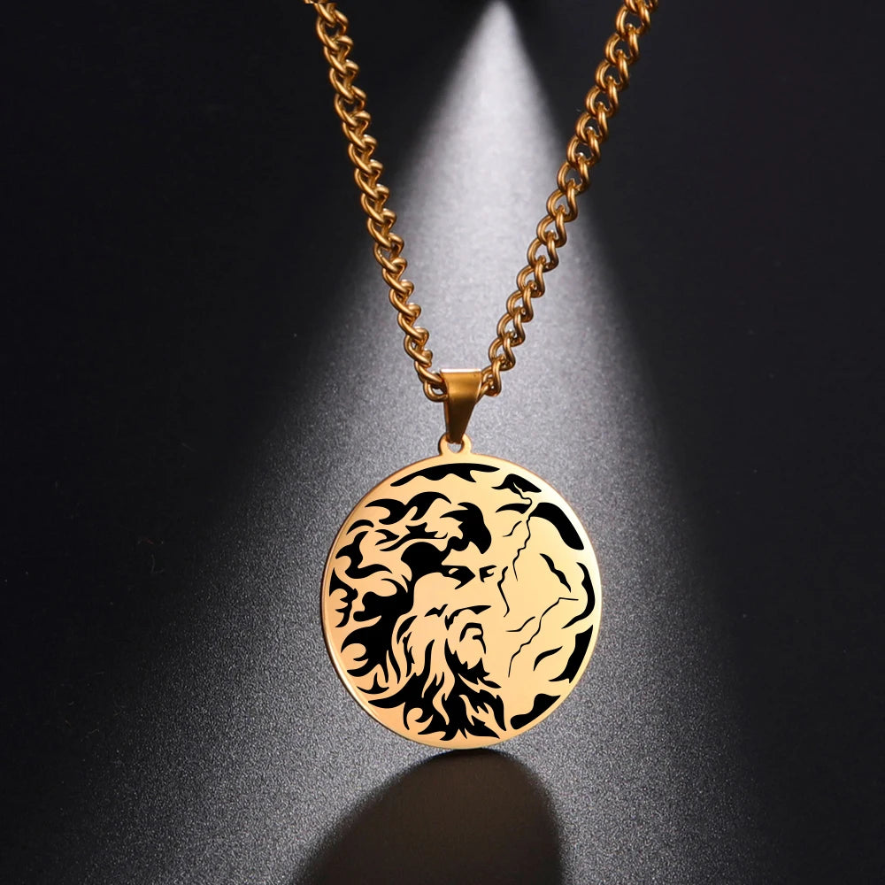 Zeus Pendant Necklace King of the Gods Greek Mythology Talisman Amulet Stainless Steel Necklaces Men Women's Goth Charm