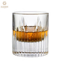 200ml Thick Bottom Engraved Crystal Whiskey Glass Water Tumbler Lowball Glass Rocks Glass for Bar