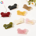 QIYUE Bear Head Hairpin Acetic Acid Board Candy Colored Cute Bear Duckbill Clip