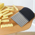 Manual French Crinkle Cutter Stainless Steel Kitchen Accessories Wavy Slicer for Potato Vegetable Chips Fruit Vegetable Tools
