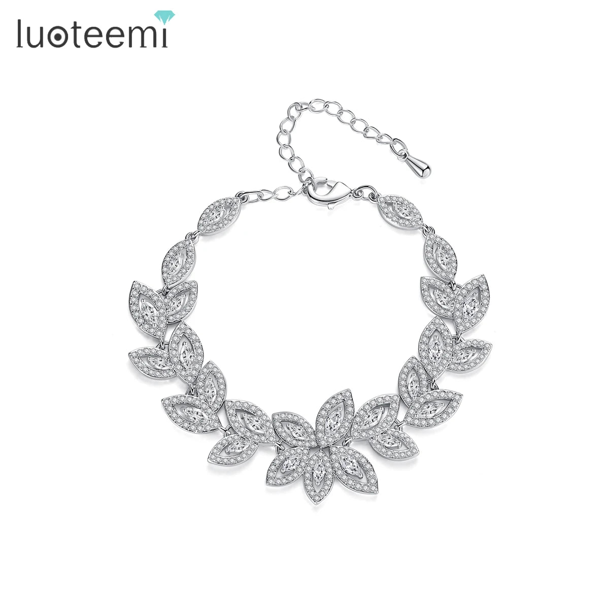 LUOTEEM Women Gift Jewelry Bracelet Clear CZ Zirconia Bangle Wholesale Wedding Girls Fashion Accessoires Cz Bracelet