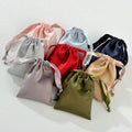 Custom High End Satin Dusty Pouch Jewelry Packaging Bag Satin Drawstring Jewelry Pouch