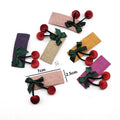 MIO Solid Colors Pink Hair Clip Rectangle Bobby Pin With Cherry New Year Christmas Hair Clips