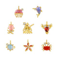 G298 Wholesale Minimalist Charm Zircon Ocean Animal Cute Pendant for Jewelry Making Women Necklace Pendant