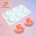 AK 6 Cavity Round Custom 3D Food Silicon Mousse Cake Molds Silicone Baking Chocolate Candle Mould Cake Decorating Tools MC-587