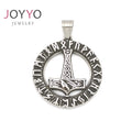 Stainless Steel Viking Pendant Big Round Vintage Charm Necklace Pendant for Men