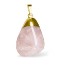 Mixed Irregular Healing Stone Pendant with Alloy Snap Charms Natural Crystal Stone Pendant