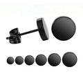 Classic Stainless Steel Round Cake Stud Earrings Korea Hot Selling Fashion Jewelry for Women