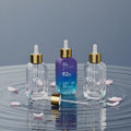 Skin Care Cream Mascara Facial Cleanser Face Masks Square Serum Glass Bottle 30ml/50ml Capacity Pump Sprayer Screen Printed