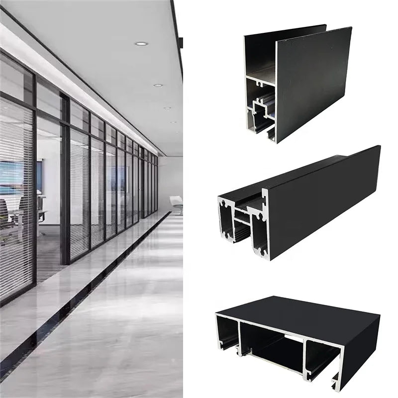 Soundproof Aluminum Frame Glass Partition Wall Profiles Detachable Modular Office Glass Partition Customization