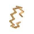 BM Wholesale Non Tarnish Jewelry Women Stainless Steel Irregular Wavy Rings