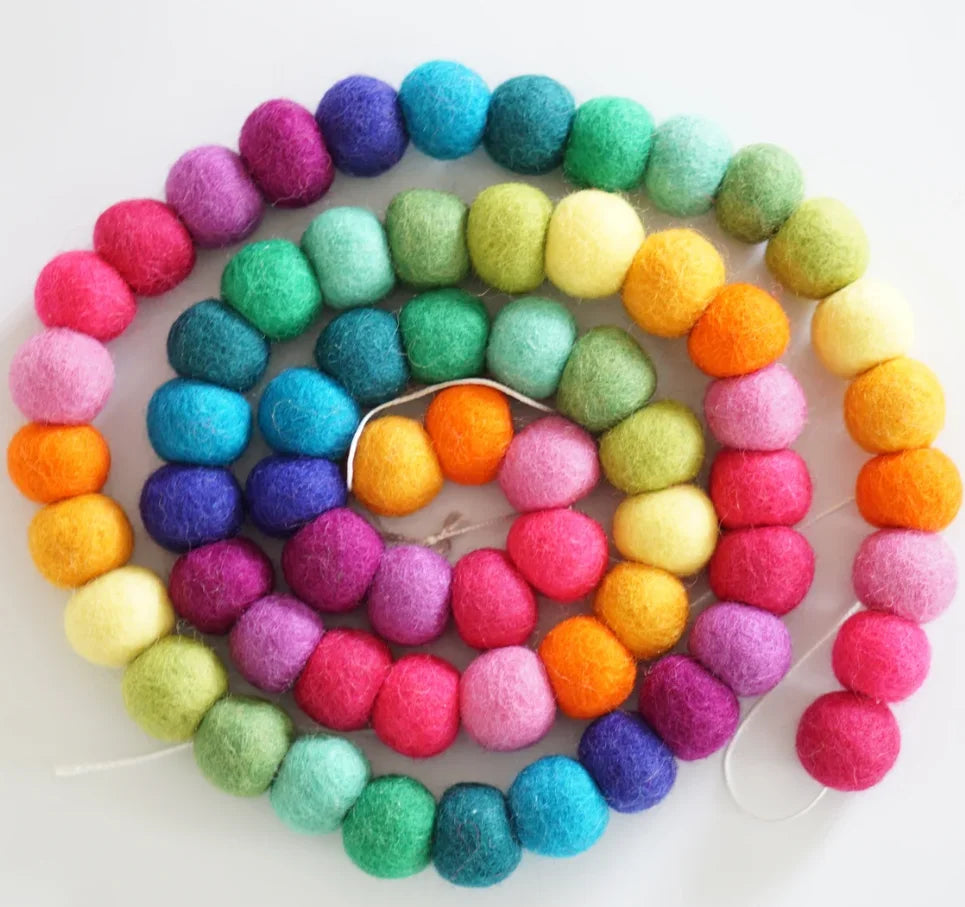 Felt Balls 2cm Wool Felt Balls Rainbow Felt Pom Poms
