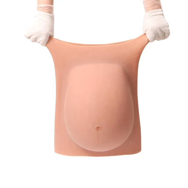 Silicone Fake Pregnant Belly Skin Silicone Artificial Belly Fake Baby Tummy Pregnant 6 Months Props Costume Shaper