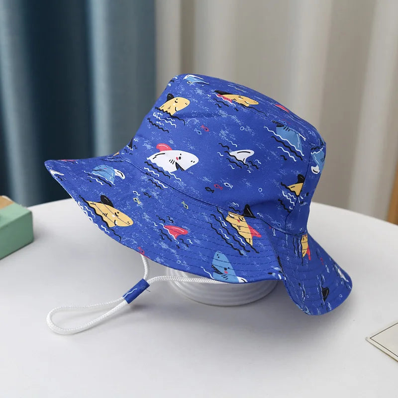 Custom Logo Kids Bucket Hat with Big Brim Breathable Sun Hat for Summer Beach UPF 50+ for Fishing