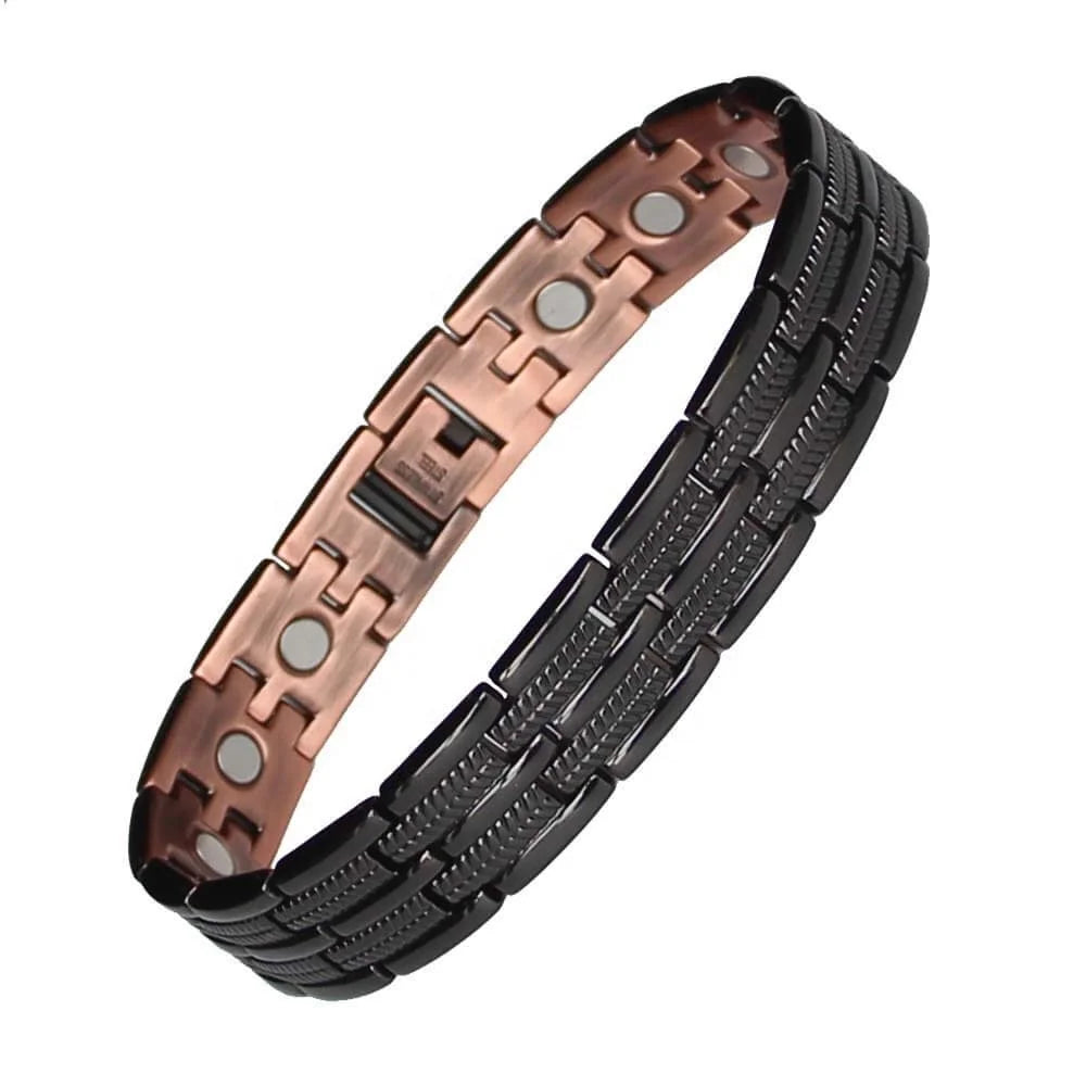 BioMagnetic Jewelry  Black Copper Chain Link Bracelet  Health Wristband Magnetic Mens Bracelet Jewelry