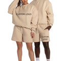 Jogging Suits Unisex Crewneck Sweatshirts for Men Men Wholesale Sweat Suits Two Piece Hoodie Sweatshirt and Sweat Short Set