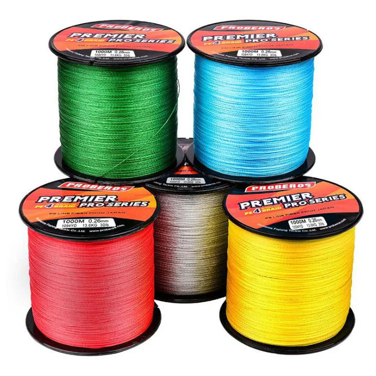 WEIHE 1000M 4 Braided 0.4#-10.0# 6LB-100LB Colour-fast PE Fishing Line MegaBDM