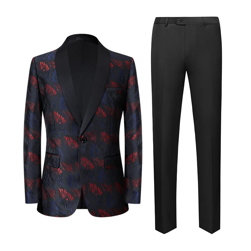 Custom Plus Size Breathable Wool/Silk Shawl Lapel Embroidery High-End European and American Men's Suits and Formal Wear