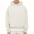 Xinglan Men's 100% Cotton Custom Logo Blank Drop Shoulder Hoodies Hooded Sweatshirt Oversize Pullover Heavyweight Hoodie for Men