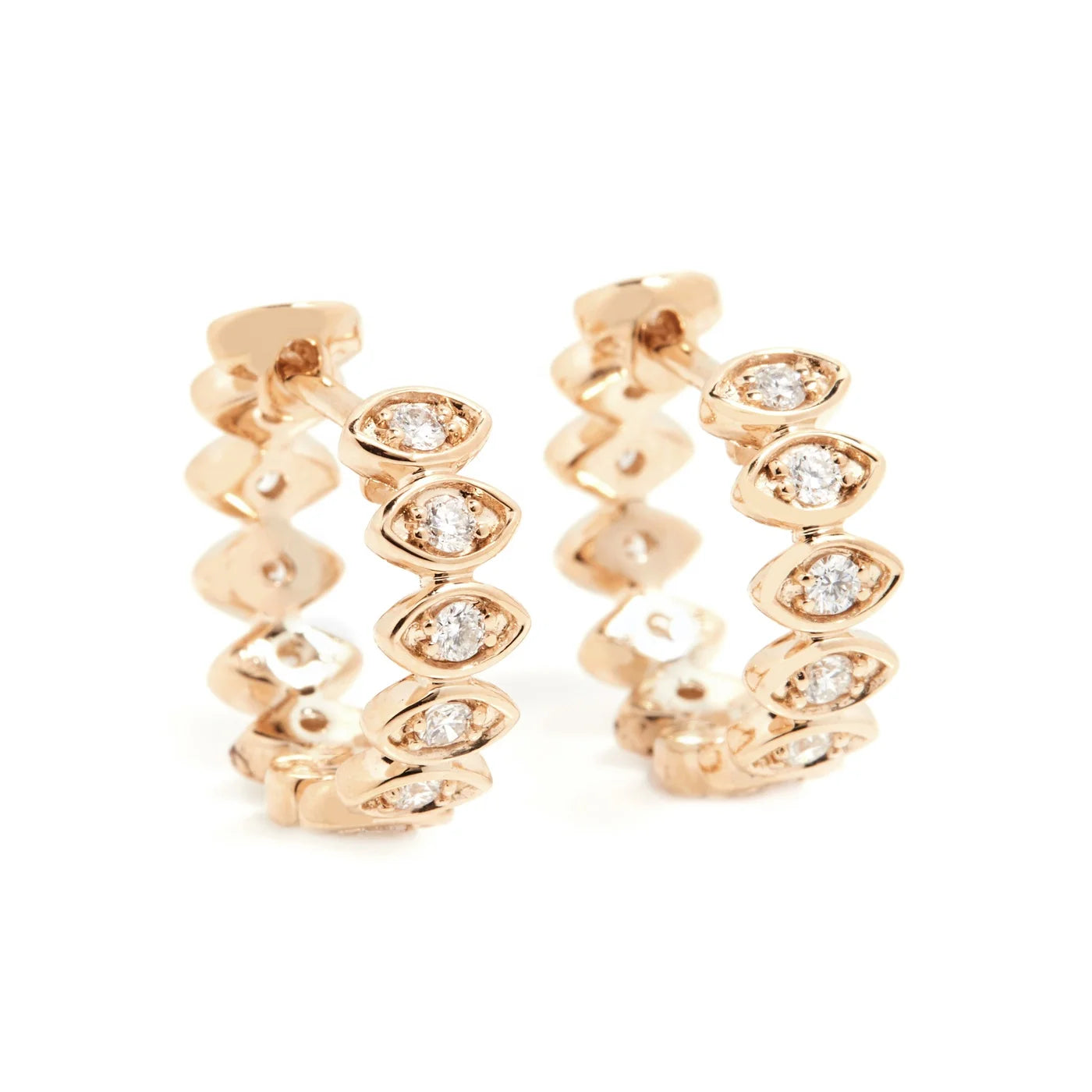LOZRUNVE Custom Jewelry 925 Sterling Silver 14k 18k Gold Cubic Zircon CZ Evil Eye Eternity Huggie Hoop Earring