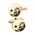 Wholesale Tai Chi Enamel Crystal Diamond Novelty Cufflinks Custom Men Suit Shirt Fashion Accessory Wedding Tuxedo Trendy Jewelry