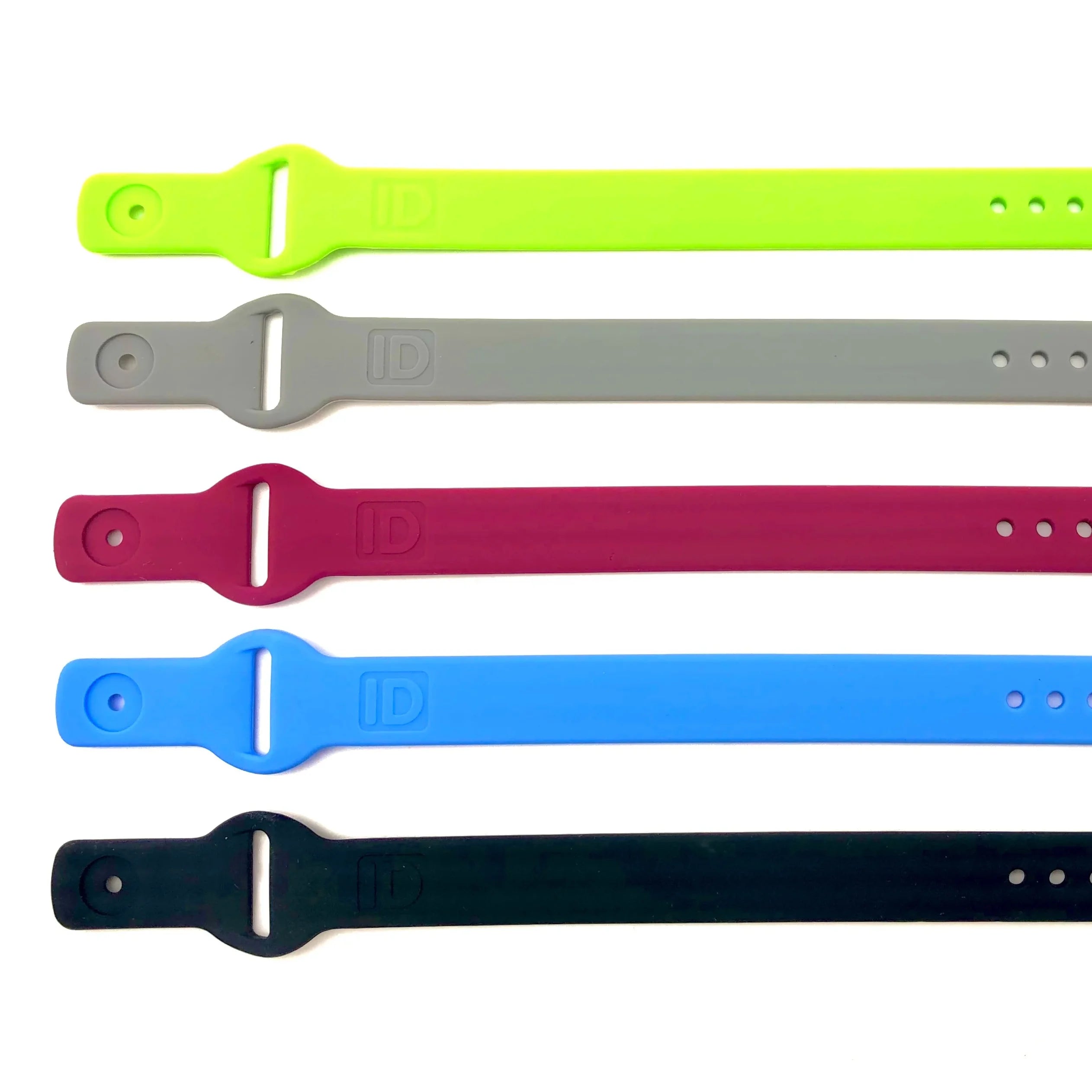 12mm 15mm 20mm Width Slim Flexible Soft Silicone Customized ID Flatbands for Children Adults Elites Sports Events