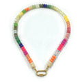 Beautiful Colorful 5*8mm Colorful Natural Stone Beaded Rainbow Choker Necklace Adjustable Trendy Jewelry for Women Bulk Price