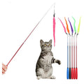 Wholesale Hot Sales Retractable Three-section Stick Cat Teaser Stick Plus 5 Substitution Heads Feather Tease Cat Toys
