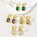 HOVANCI Stainless Steel Bulk Earrings Waterproof  PVD 18K Gold Plated Dainty Elegant Square Zircon Circle Hoop Earrings