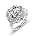 Luxury Fine Jewelry Round Cut 5Ct Big Diamond Rings Platinum Plated Simulation Moissanite Ring of Wedding Engagement Ring