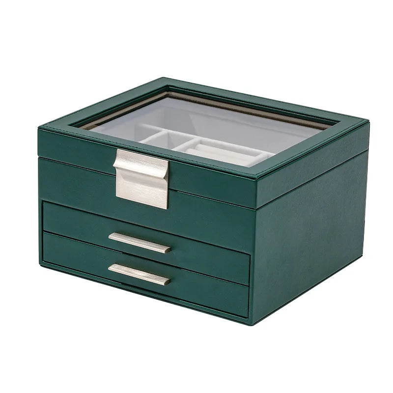 New Fashion Jewelry Box Charms Personalized Gifts Medals Diamond Ring Bracelet Storage case Jewelry Display Box with clear Lid