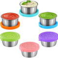 304 Stainless Steel Sauce Cup with Silicone Llid Outdoor Portable Tomato Salad Dressing Dipping Dish Condiment Storage Cup