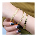 Chris April Fashion Design 316L Stainless Steel Heart to Heart Cuff Bracelet