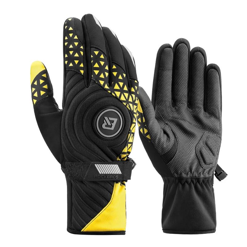 ROCKBROS Unisex Touchscreen Winter Glove Warm Cycling Full Finger Thermal Gloves Touch Screen Driving Non-slip Cycling Gloves