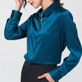 S-XXL Women's Spring and Autumn Long Sleeve Loose New Solid Temperament Professional Commuter Tops Polyester Satin Shirts