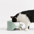 Wholesale Half Moon Double Bowl Anti Overturn Porcelain Pet Food Water Bowl Pet Feeder Bowl Stand for Dogs and Cats
